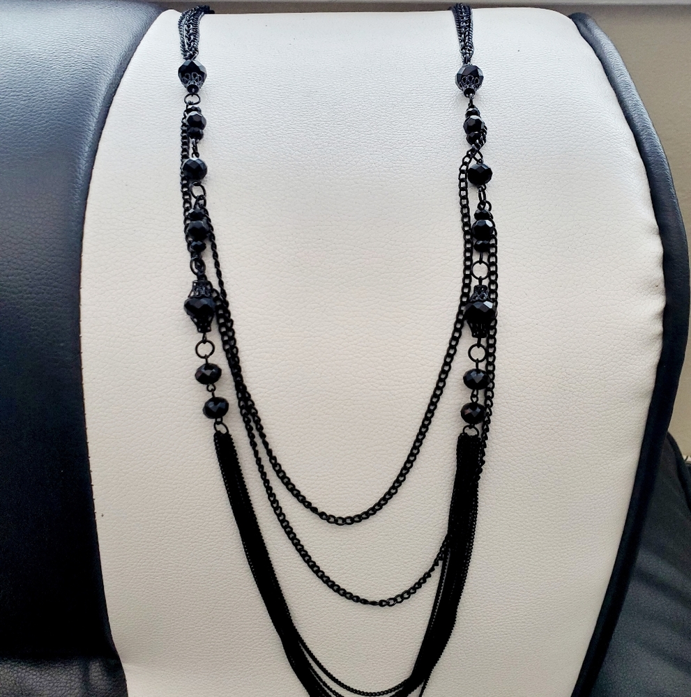 Black long necklace